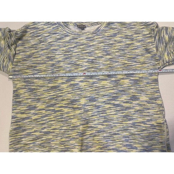 T by Talbots XL Sweatshirt Crewneck Classic French Terry Pullover Blue/Yellow - Picture 14 of 16